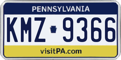 PA license plate KMZ9366