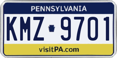 PA license plate KMZ9701