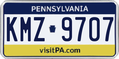 PA license plate KMZ9707