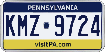 PA license plate KMZ9724