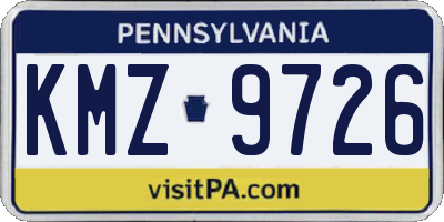 PA license plate KMZ9726