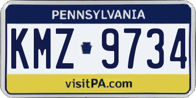 PA license plate KMZ9734