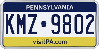PA license plate KMZ9802