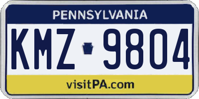 PA license plate KMZ9804