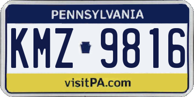 PA license plate KMZ9816