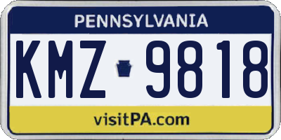PA license plate KMZ9818