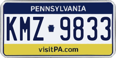 PA license plate KMZ9833