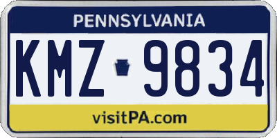 PA license plate KMZ9834