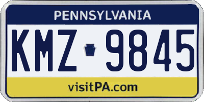 PA license plate KMZ9845