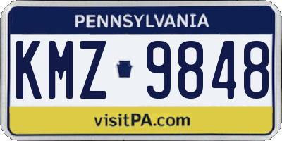PA license plate KMZ9848