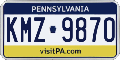 PA license plate KMZ9870