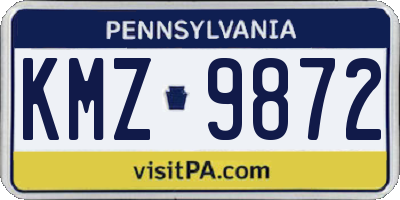 PA license plate KMZ9872