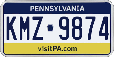 PA license plate KMZ9874