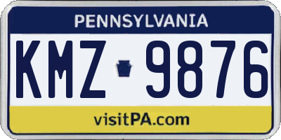 PA license plate KMZ9876
