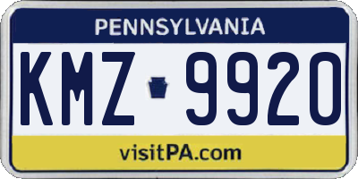 PA license plate KMZ9920