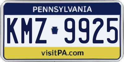 PA license plate KMZ9925