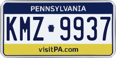 PA license plate KMZ9937