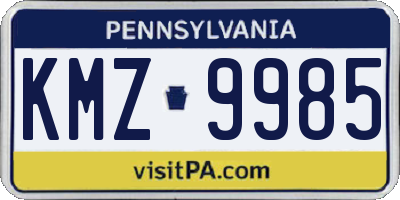 PA license plate KMZ9985