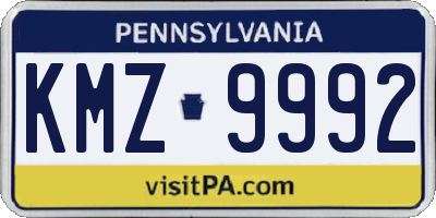 PA license plate KMZ9992