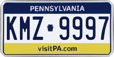 PA license plate KMZ9997