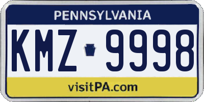 PA license plate KMZ9998