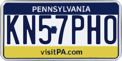 PA license plate KN57PHO