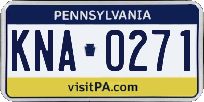 PA license plate KNA0271