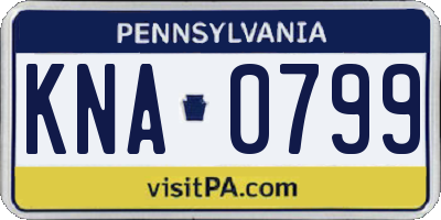 PA license plate KNA0799
