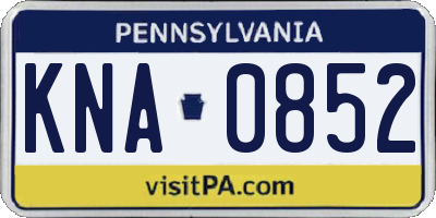 PA license plate KNA0852