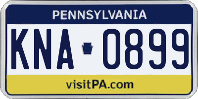 PA license plate KNA0899