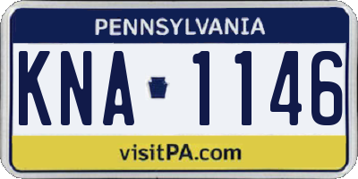 PA license plate KNA1146