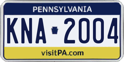 PA license plate KNA2004