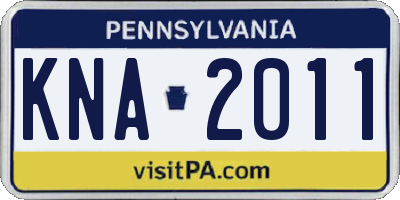 PA license plate KNA2011