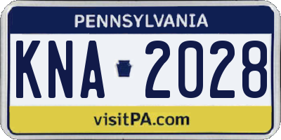 PA license plate KNA2028