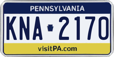 PA license plate KNA2170