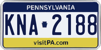 PA license plate KNA2188
