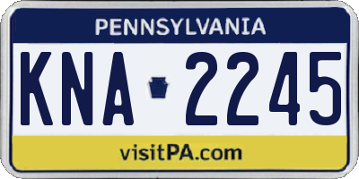 PA license plate KNA2245