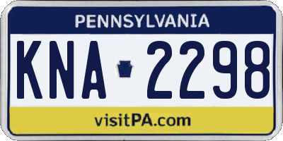 PA license plate KNA2298
