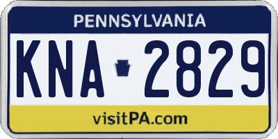 PA license plate KNA2829