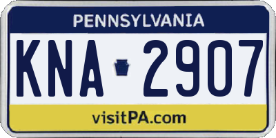 PA license plate KNA2907