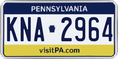 PA license plate KNA2964