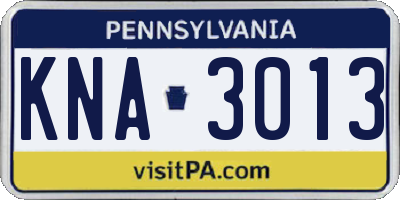PA license plate KNA3013