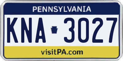 PA license plate KNA3027