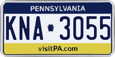 PA license plate KNA3055