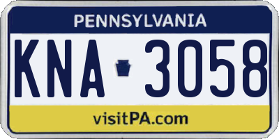 PA license plate KNA3058