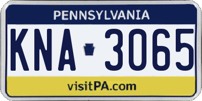PA license plate KNA3065