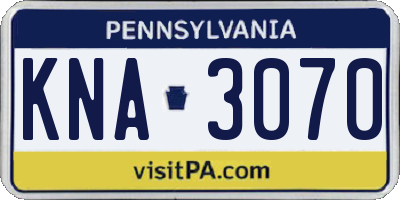 PA license plate KNA3070