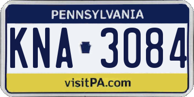 PA license plate KNA3084