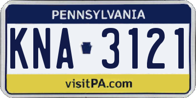 PA license plate KNA3121