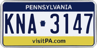 PA license plate KNA3147